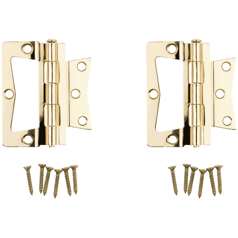 National 3-1/2 In. Brass Surface-Mounted Door Hinge (2-Count)