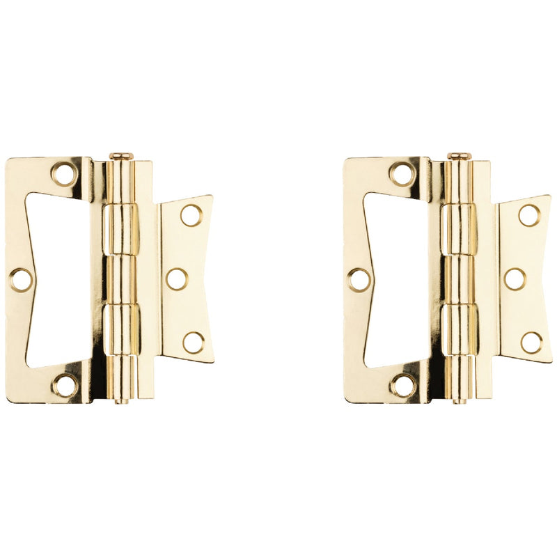 National 3-1/2 In. Brass Surface-Mounted Door Hinge (2-Count)