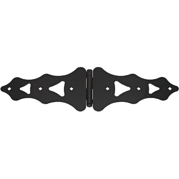 National 10 In. Black Ornamental Strap Hinge