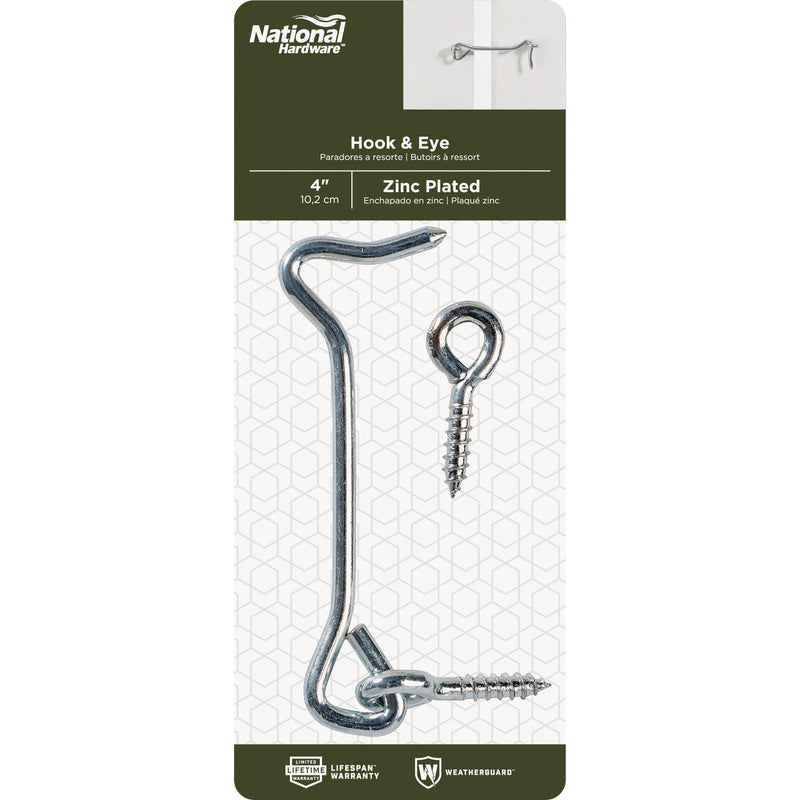 National 4 In. Steel Hook & Eye Bolt