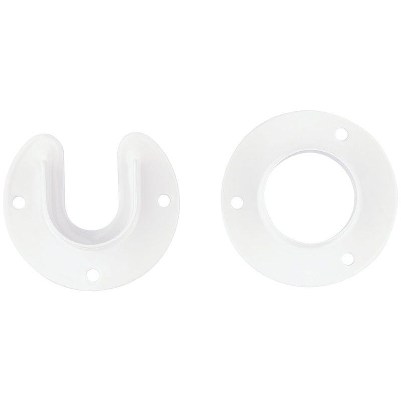 Stanley Home Designs 1-5/16 In. Zinc Closet Rod Socket, White (2-Pack)