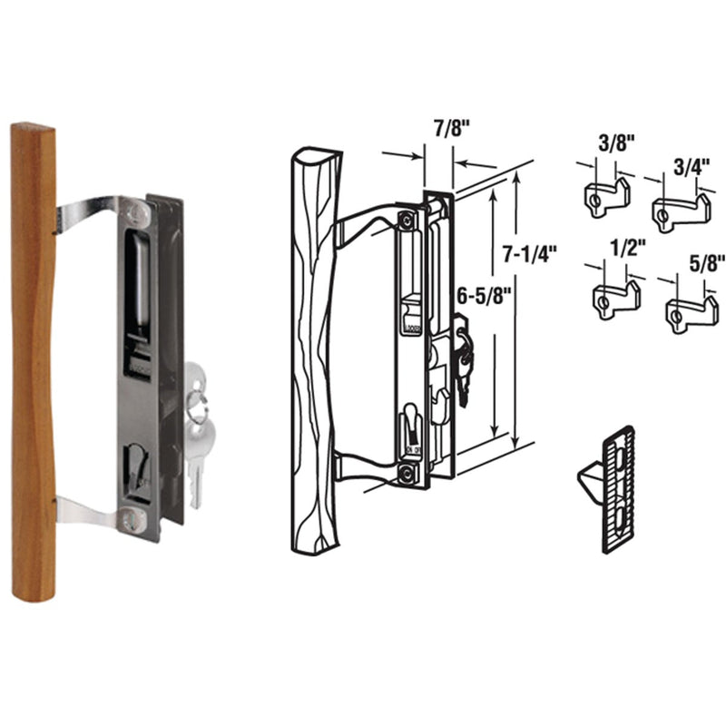 Prime-Line Flush Mount Hook Sliding Patio Door Handle Set