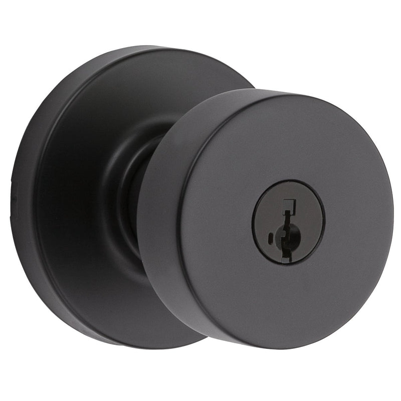 Kwikset Pismo Contemporary Matte Black Entry Knob with Smart Key