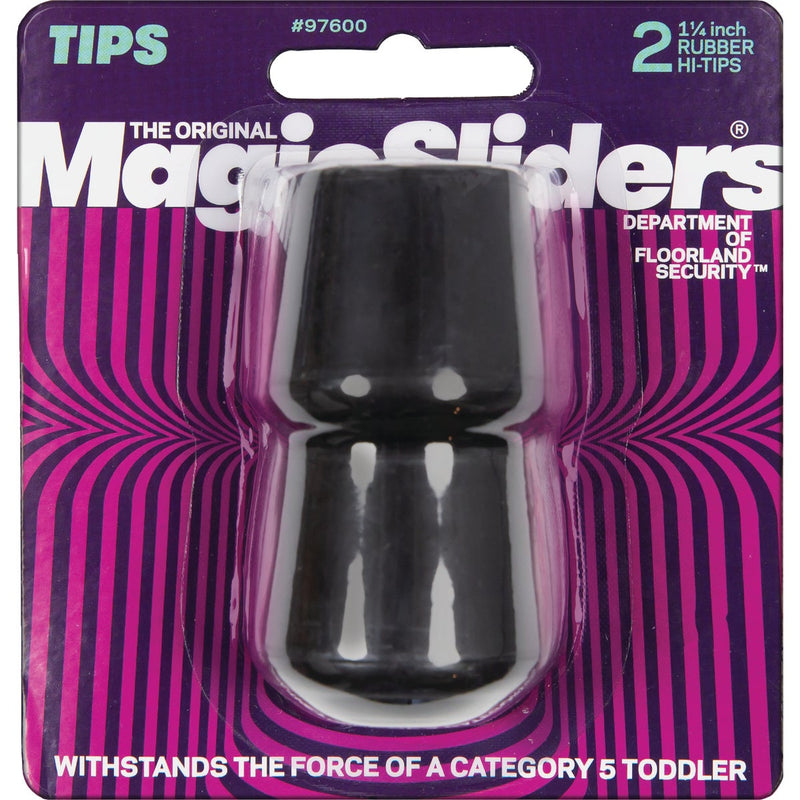 Magic Sliders 1-1/4 In. Black Rubber Leg Tip (2-Pack)