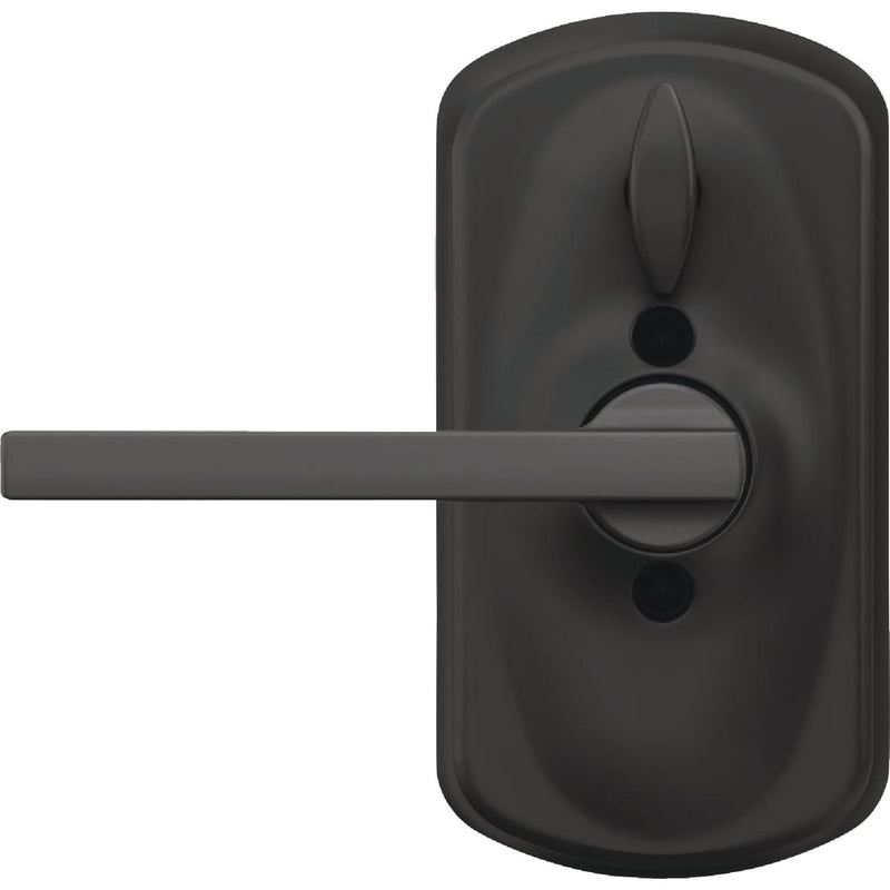 Schlage Matte Black Electronic Keypad Entry Latitude Lever with Plymouth Trim