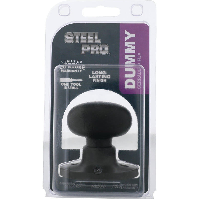 Steel Pro Matte Black CP Half Round Dummy Lock