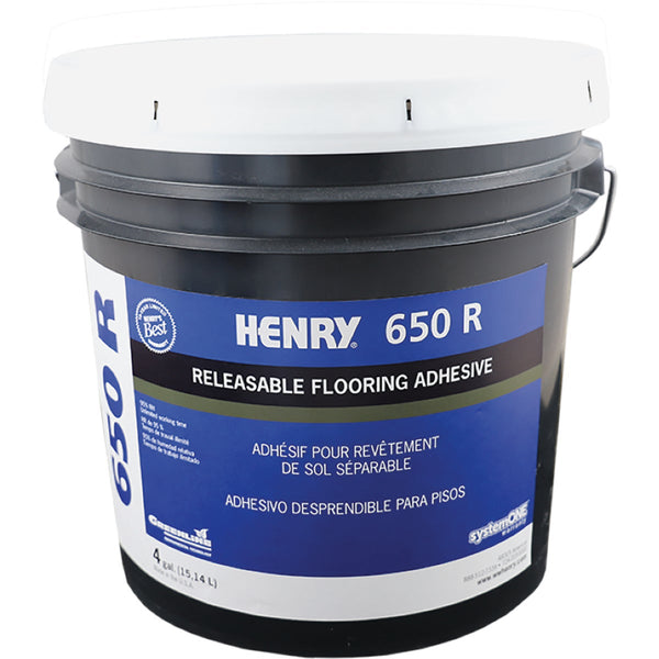 Henry Releasable Bond Pressure Sensitive Fiberglass Sheet Vinyl Floor Adhesive, 4 Gal.
