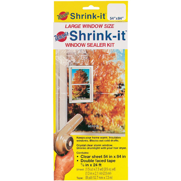 Warp's Shrink-it 54 In. x 84 In. Indoor Shrink Film Window Kit