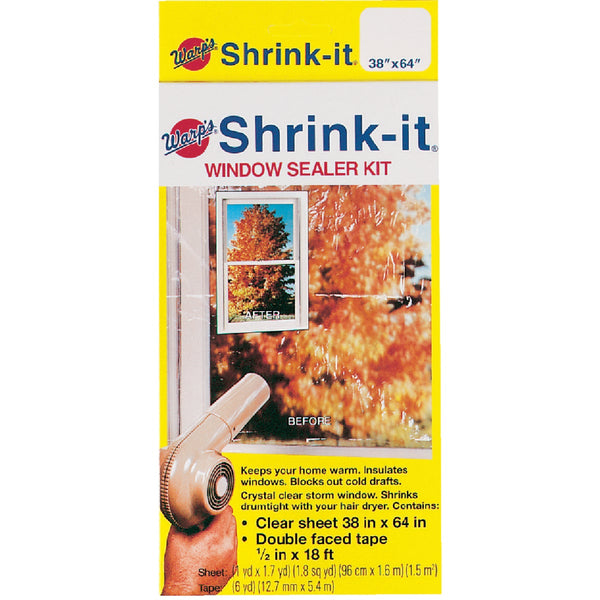 Warp's Shrink-it 38 In. x 64 In. Indoor Shrink Film Window Kit