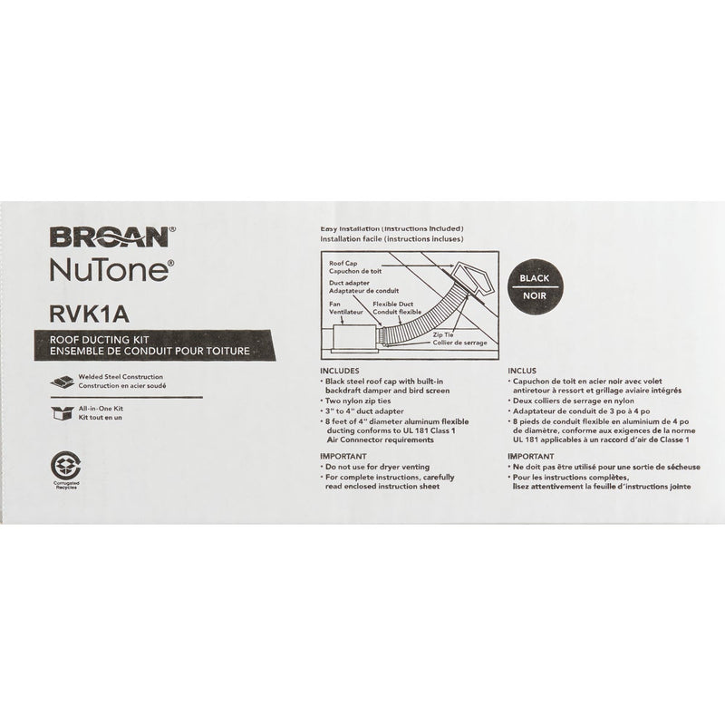 Broan-Nutone 3 In./4 In. Exhaust Fan Roof Vent Kit (7-Piece)