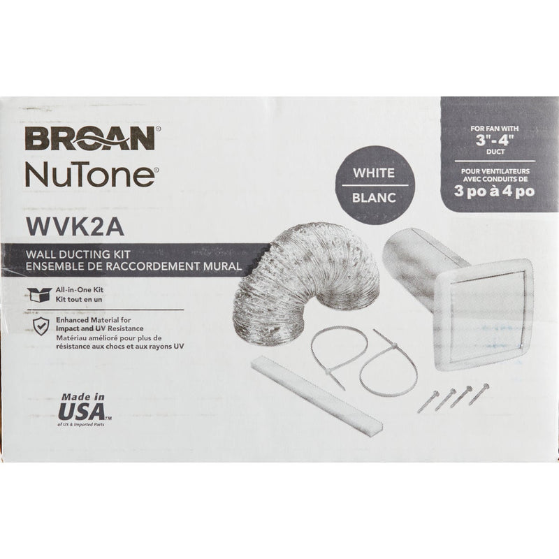 Broan-Nutone 3 In./4 In. Exhaust Fan Wall Vent Kit (8-Piece)