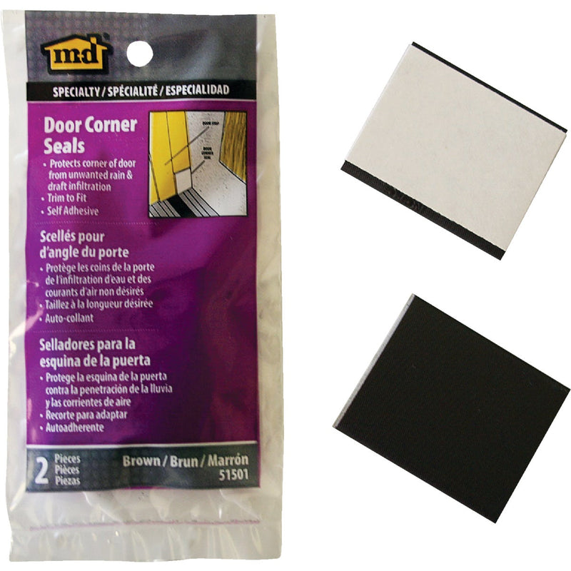 M-D 1-3/4 In. W. x 1-1/4 In. H. Brown Foam Door Corner Wedges (2-Pack)