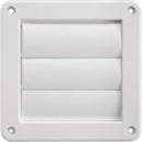 Lambro 4 In. White Plastic Exhaust Wall Louvered Vent
