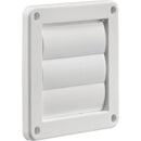 Lambro 4 In. White Plastic Exhaust Wall Louvered Vent