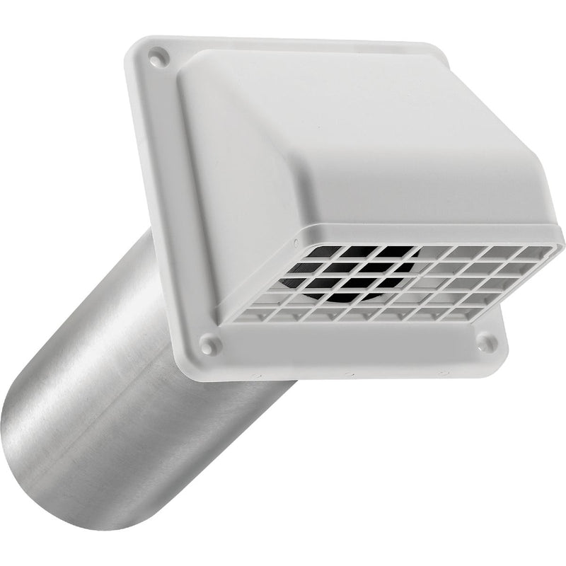 Lambro 4 In. White Plastic Wall Exhaust Hood Vent