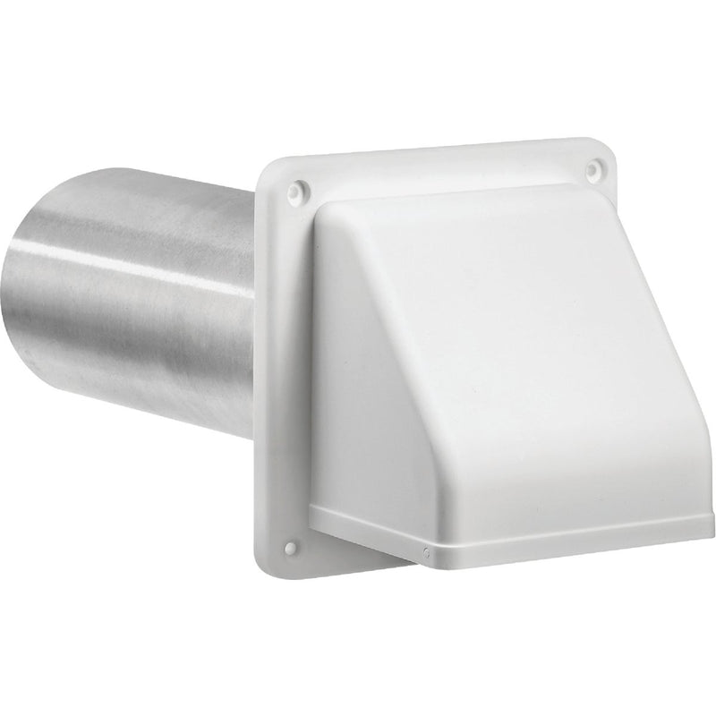 Lambro 4 In. White Plastic Wall Exhaust Hood Vent