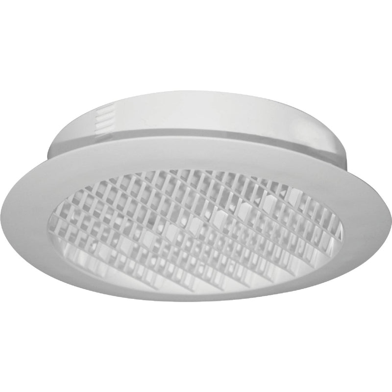 Builders Best 4 In. White Plastic Round Eave & Soffit Vent