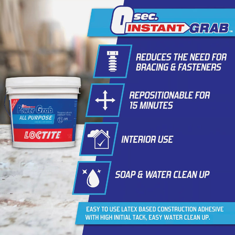 LOCTITE Power Grab 1 Gal. All-Purpose Paneling & FRP Adhesive