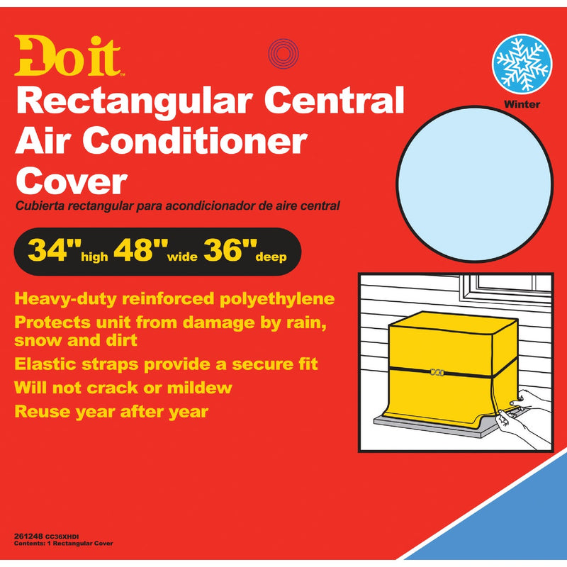 Do it 48 In. x 34 In. x 36 In. Gray Polyethylene 9 mil Rectangular Central Air Conditioner Cover