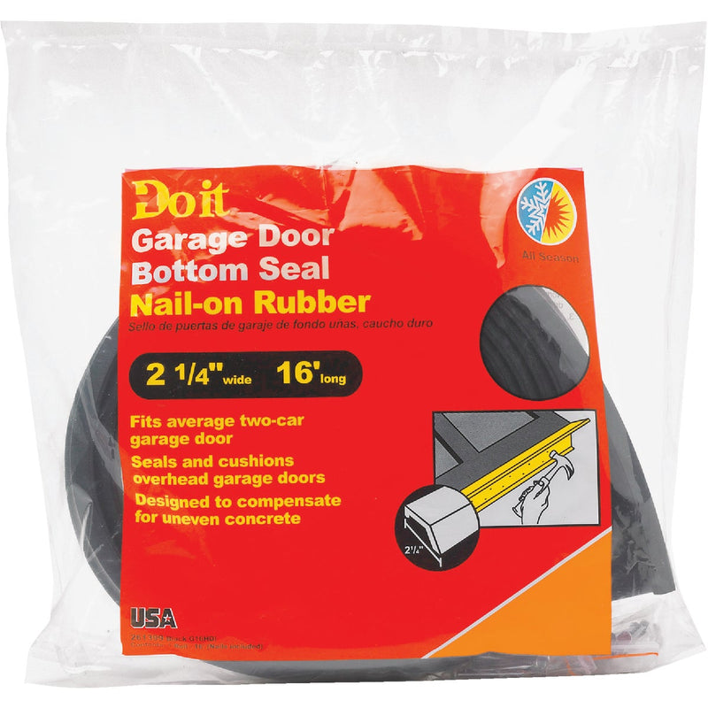 Do it 2-1/4 In. x 16 Ft. Black Rubber Weatherstrip Garage Door Seal