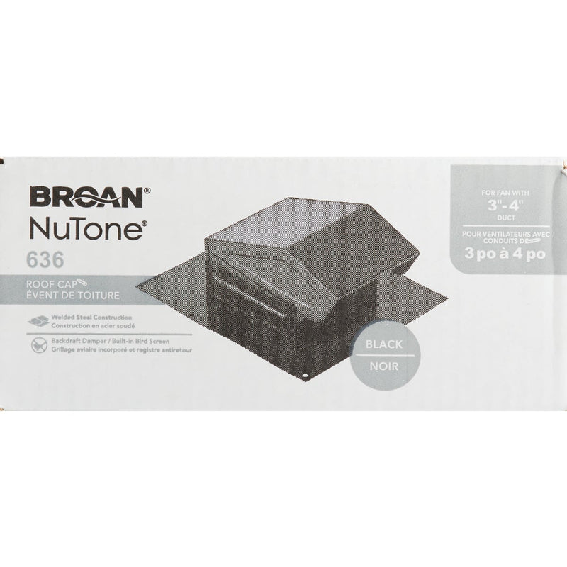 Broan-Nutone 3 In. or 4 In. Black Steel Roof Vent Cap