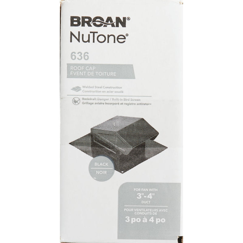 Broan-Nutone 3 In. or 4 In. Black Steel Roof Vent Cap