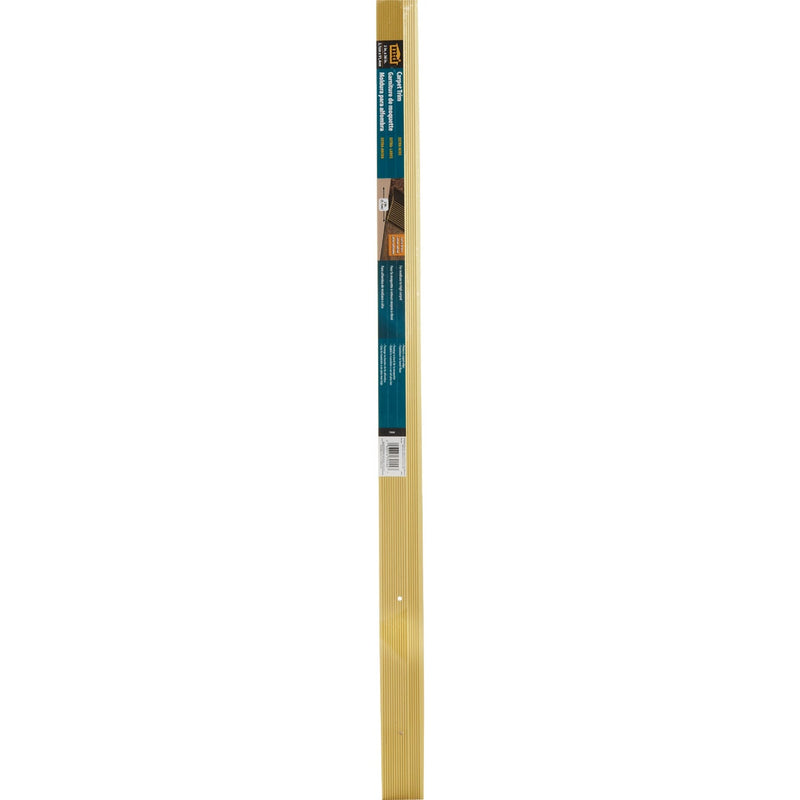 M-D Satin Brass Fluted 2 In. x 3 Ft. Aluminum Carpet Trim Bar, Extra Wide