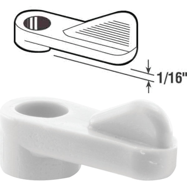 Prime-Line 1/16 In. White Swivel Plastic Screen Clips with Screws (12 Count)