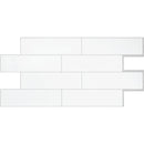 Smart Tiles Approx. 11 In. x 22 In. Glass-Like Vinyl Backsplash Peel & Stick, Oslo White Subway Tile (2-Pack)