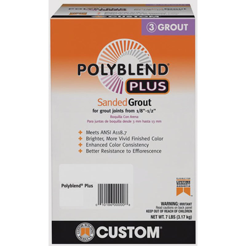 Custom Building Products PolyBlend PLUS 7 Lb. Bright White Sanded Tile Grout