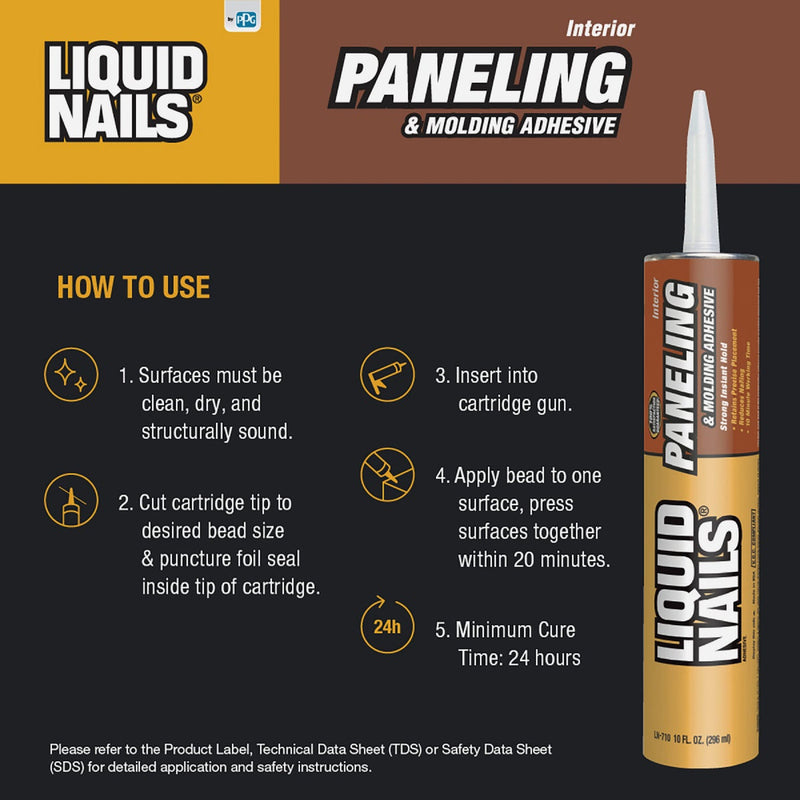 LIQUID NAILS 10 Oz. Paneling and Molding Adhesive