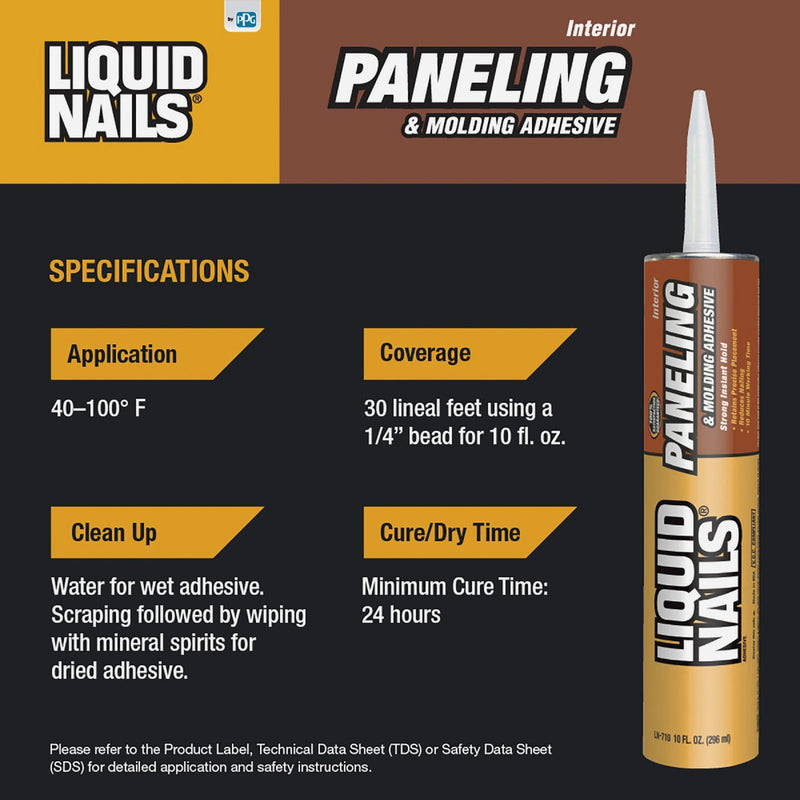 LIQUID NAILS 10 Oz. Paneling and Molding Adhesive