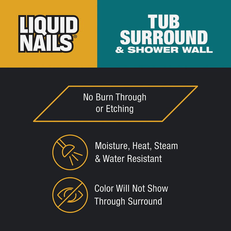 Liquid Nails VOC 10 Oz. Tub Surround & Shower Wall Adhesive