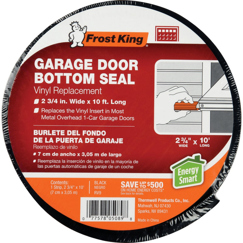 Frost King 2-3/4 In. x 10 Ft. Black Vinyl Bottom Garage Door Seal