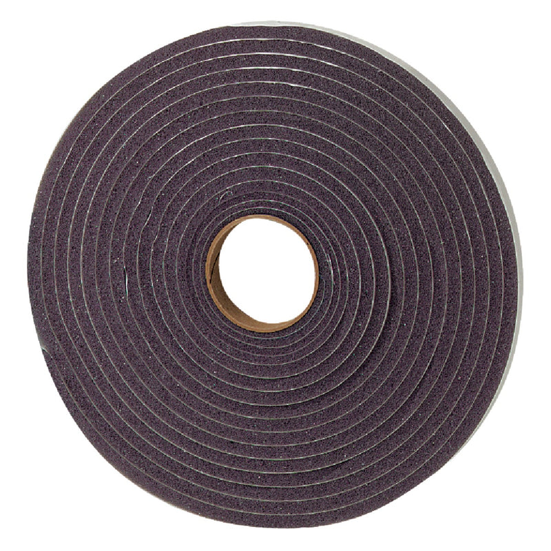 M-D 3/8" W x 3/16" T x 17' L Gray Foam Open Cell Weatherstrip Tape