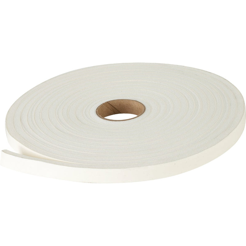 M-D 1/2" W x 1/4" T x 17' L White Foam Weatherstrip Tape