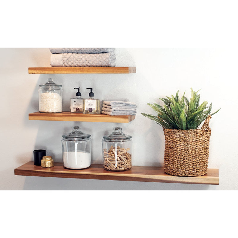 CenterPointe Acacia Wood Floating Shelves Set (3-Piece)