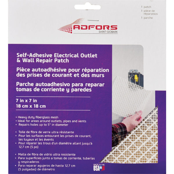 FibaTape 7 In. x 7 In. Electrical Outlet Self-Adhesive Drywall Patch