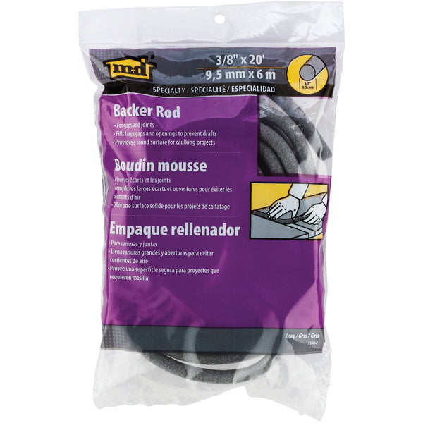 M-D 3/8 In. x 20 Ft. Gray Backer Rod