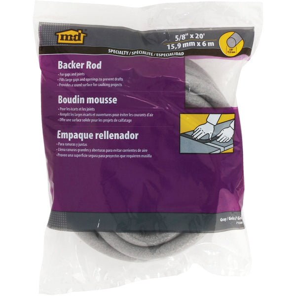 M-D 5/8 In. x 20 Ft. Gray Backer Rod