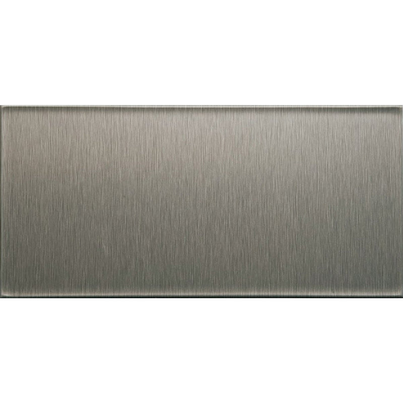 Aspect 3 In. x 6 In. Aluminum Backsplash Peel & Stick, Short Grain Stainless (8-Pack)