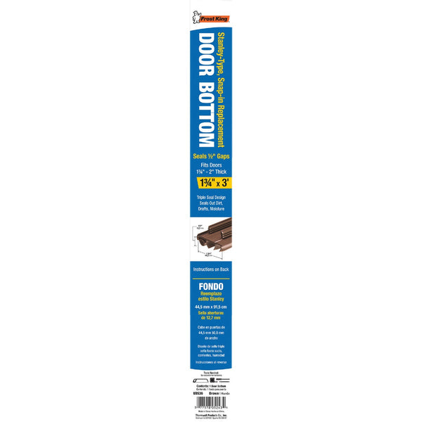 Frost King 1.75 In. W. x 0.50 In. H. x 36 In. L. Brown Vinyl Door Bottom For Stanley Door