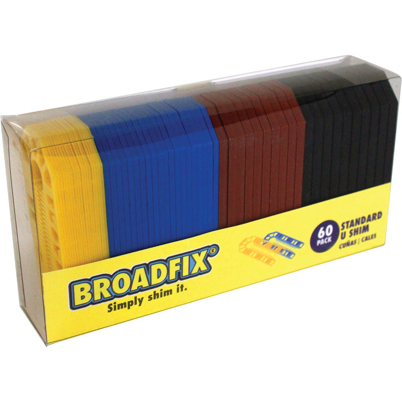 Broadfix 4 In. L Polypropylene Standard U Shim, Assorted Thicknesses (60-Count)