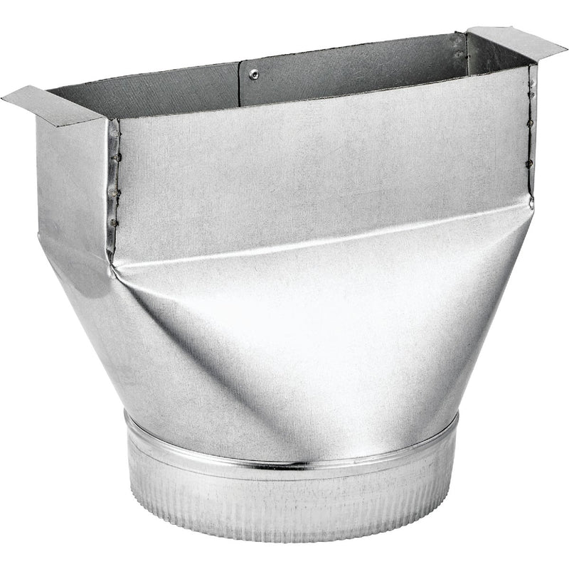 Lambro 3-1/4 In. x 10 In. to 6 In. Round Galvanized Steel Straight Register Boot