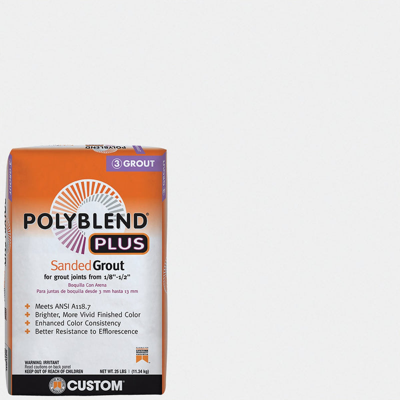 Custom Building Products PolyBlend PLUS 25 Lb. Arctic White Sanded Tile Grout