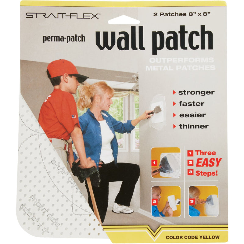 Strait-Flex Perma-Patch 8 In. x 8 In. Compound Drywall Patch (2-Pack)