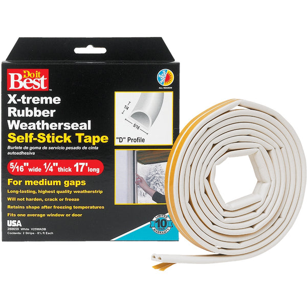 Do it Best White 17' 5/16" Rubber Weatherstrip