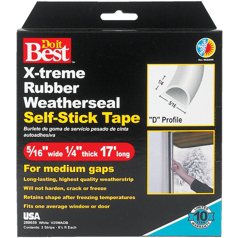 Do it Best White 17' 5/16" Rubber Weatherstrip