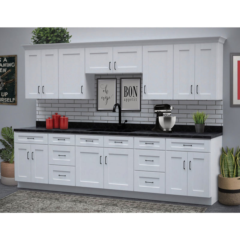 CraftMark Plymouth Shaker 30 In. W x 24 In. D x 34.5 In. H Ready To Assemble White Sink Base Kitchen Cabinet