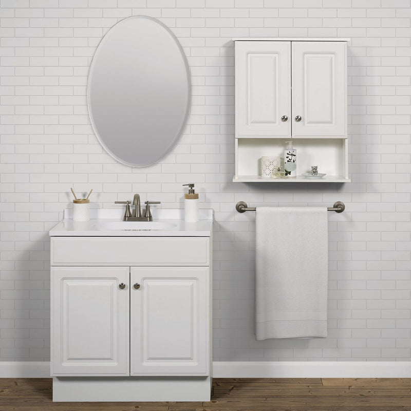 Zenith Zenna Home White 23 In. W x 8-1/4 In. D x 28 In. H Wall Bath Cabinet